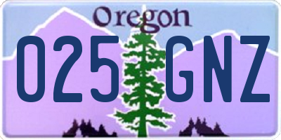 OR license plate 025GNZ