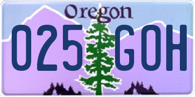 OR license plate 025GOH