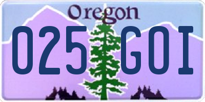 OR license plate 025GOI