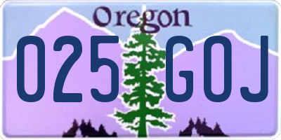 OR license plate 025GOJ