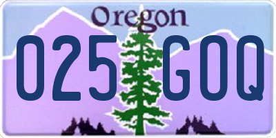 OR license plate 025GOQ