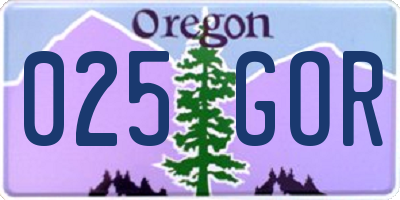 OR license plate 025GOR