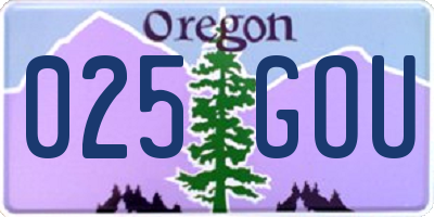 OR license plate 025GOU