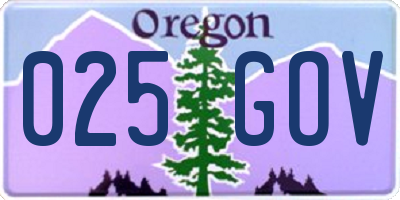 OR license plate 025GOV