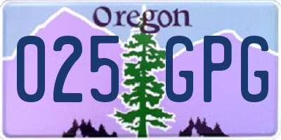 OR license plate 025GPG