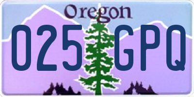 OR license plate 025GPQ