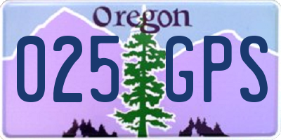 OR license plate 025GPS