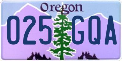 OR license plate 025GQA