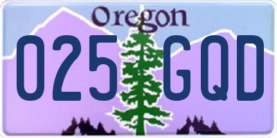 OR license plate 025GQD