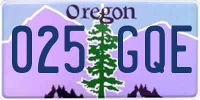 OR license plate 025GQE