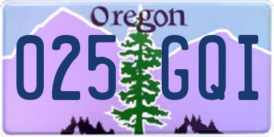 OR license plate 025GQI