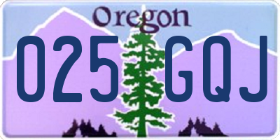 OR license plate 025GQJ