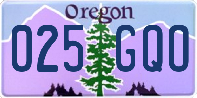 OR license plate 025GQO