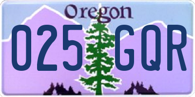 OR license plate 025GQR