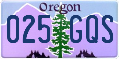 OR license plate 025GQS