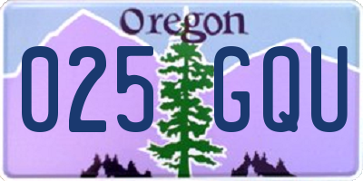 OR license plate 025GQU