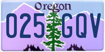 OR license plate 025GQV