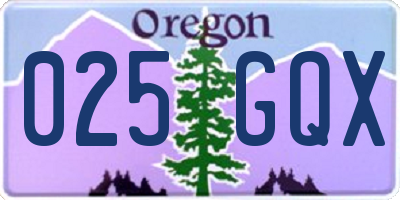OR license plate 025GQX