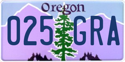 OR license plate 025GRA