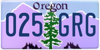 OR license plate 025GRG