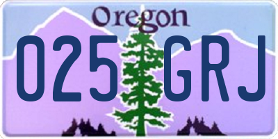 OR license plate 025GRJ