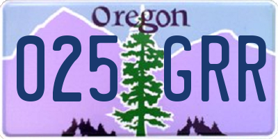 OR license plate 025GRR