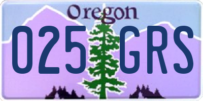 OR license plate 025GRS
