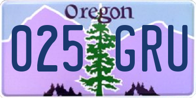 OR license plate 025GRU
