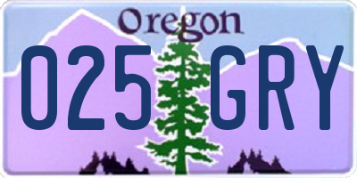OR license plate 025GRY