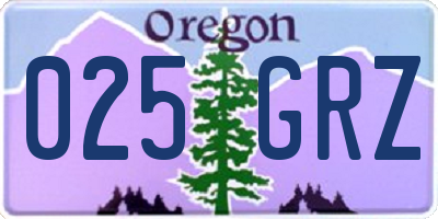 OR license plate 025GRZ