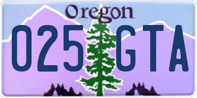 OR license plate 025GTA