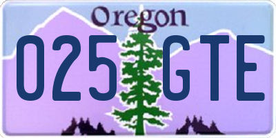 OR license plate 025GTE