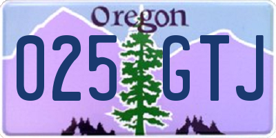 OR license plate 025GTJ