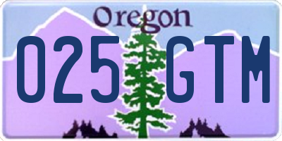 OR license plate 025GTM