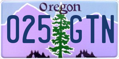 OR license plate 025GTN