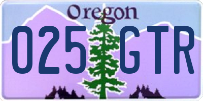 OR license plate 025GTR
