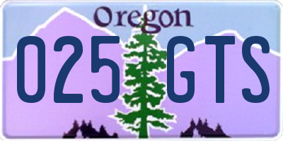 OR license plate 025GTS
