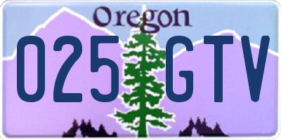 OR license plate 025GTV