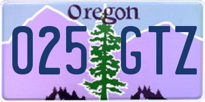 OR license plate 025GTZ