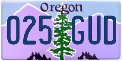OR license plate 025GUD