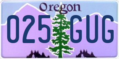 OR license plate 025GUG