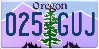 OR license plate 025GUJ