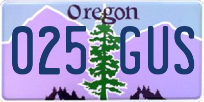 OR license plate 025GUS
