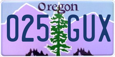OR license plate 025GUX