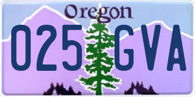 OR license plate 025GVA