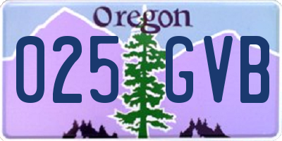 OR license plate 025GVB