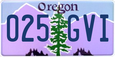 OR license plate 025GVI