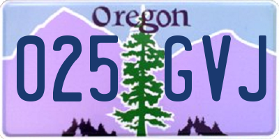 OR license plate 025GVJ