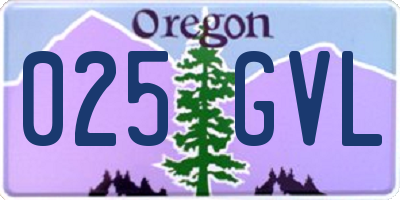 OR license plate 025GVL