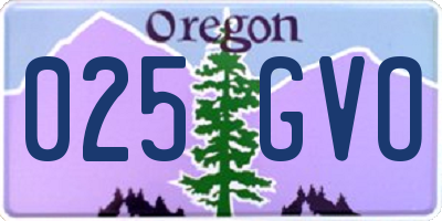 OR license plate 025GVO